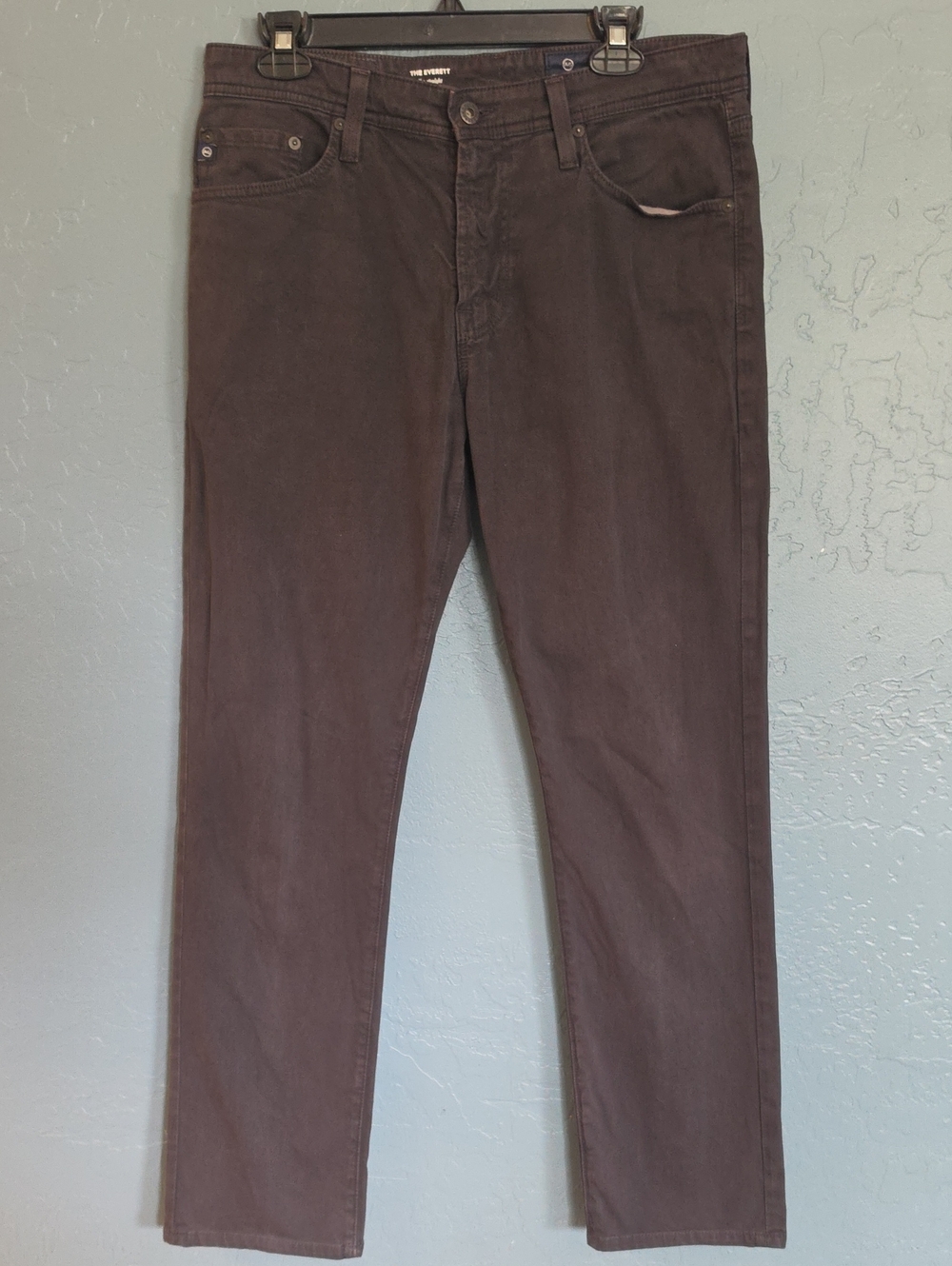 Ag Adriano Goldschmied Everett  Charcoal Grey Slim 5 Pocket Chinos
